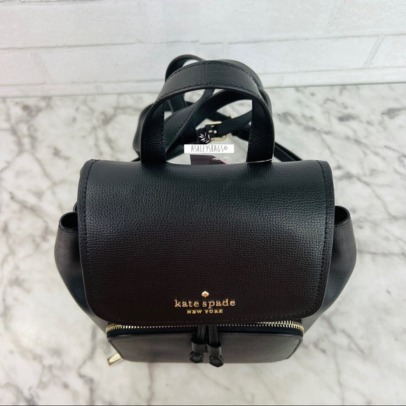 Kate Spade Black Darcy Flap Backpack - Picture 2 of 9